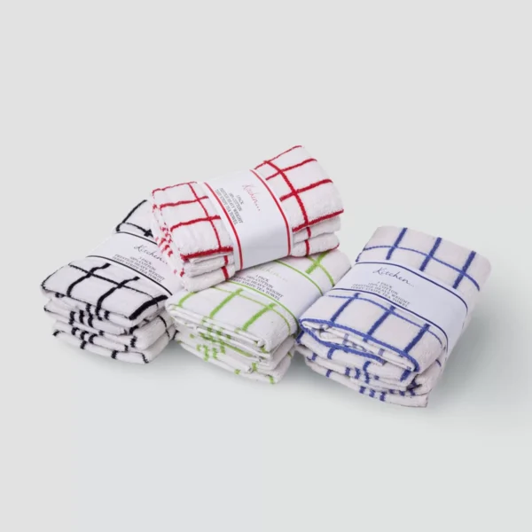 3pk Fancy Stripe Terry Tea Towels