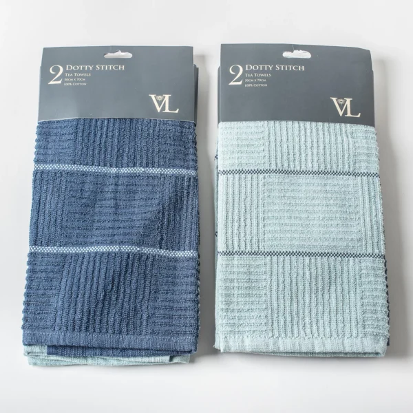 2 Pack Dotty Stitch Tea Towels - Imagen 3