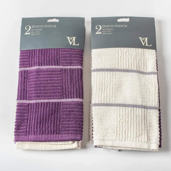 2 Pack Dotty Stitch Tea Towels - Imagen 4